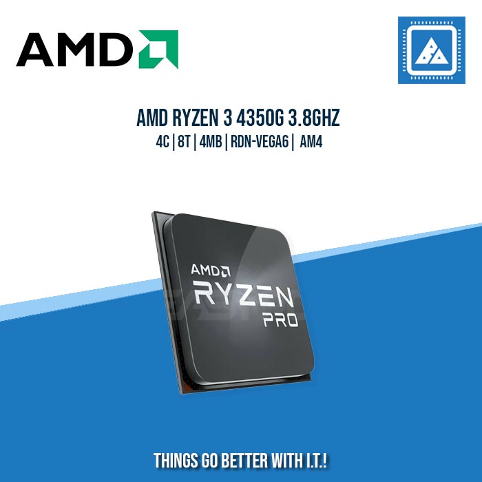 AMD RYZEN 3 4350G 3.8GHZ | 4 | 8T |4MB | RDN-VEGA6 | AM4 | TRAY TYPE AMD RYZEN 3 4350G 3.8GHZ | 4 | 8T |4MB | RDN-VEGA6 | AM4 | TRAY TYPE